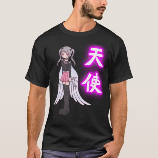 天子エンジェルアニメじらいけいTシャツ Tシャツ (正面)