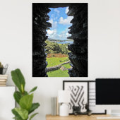 天守閣の窓から見る ポスター (ホームオフィス)