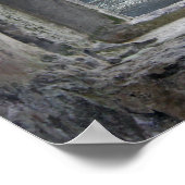 天守閣の窓の幻想と海の景色 ポスター (角)