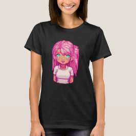 天守閣ピンクの少女 Tシャツ