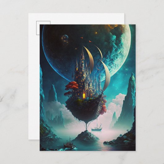 天守閣ファンタジー絵葉書 ポストカード (正面/裏面)