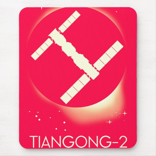 天宮2号 中国 宇宙ステーション アート マウスパッド (正面)