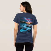 天川の夢 – 抽象芸術サンセット&星空 トライブレンドＴシャツ (裏面全面)