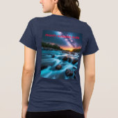 天川の夢 – 抽象芸術サンセット&星空 トライブレンドＴシャツ (裏面)