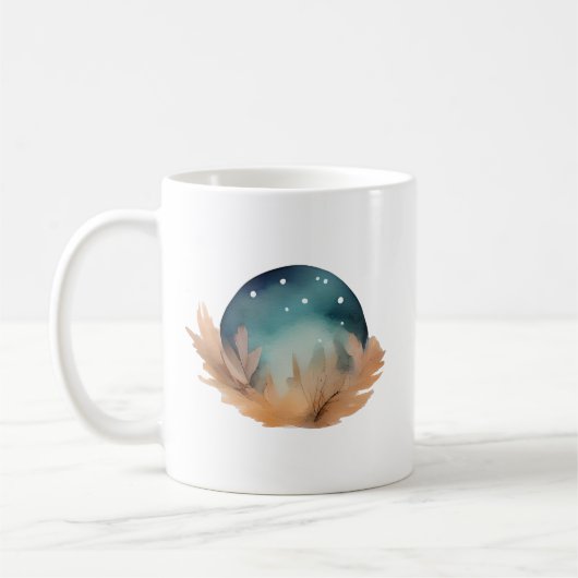 天巣の水カラー抽象芸術 コーヒーマグカップ (左)