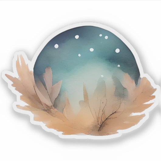 天巣の水カラー抽象芸術 シール (正面)