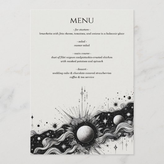 天帯結婚の メニュー (正面)