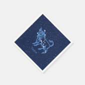 天座と〔占星術の〕十二宮図の星座 スタンダードカクテルナプキン (角)