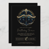 天弓矢コズミックブラック金ゴールド射手座 招待状 (正面/裏面)