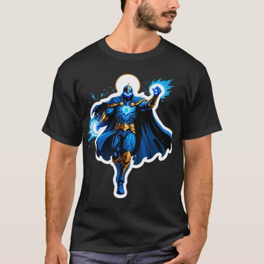 天弧の騎士 - 青いエネルギーの昇華 Tシャツ (正面)