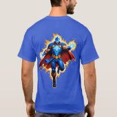 天弧の騎士 - 青いエネルギーの昇華 Tシャツ (裏面)
