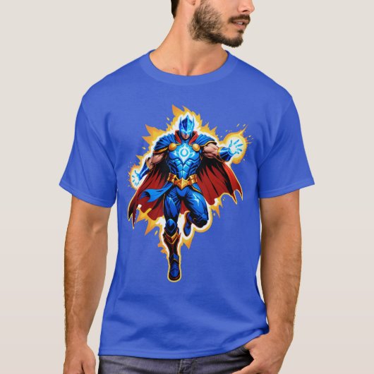 天弧の騎士 - 青いエネルギーの昇華 Tシャツ (正面)