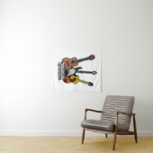 天性のギタリスト。カラフルなギター タペストリー (インサイチュ(横))