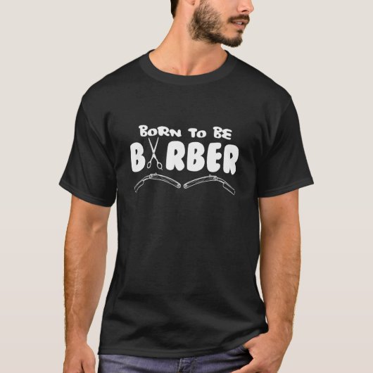 天性の理容師 I 理容師 ひげ バーテンダー 口ひげ Tシャツ (正面)