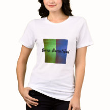 天性の美しさ ホワイトTシャツ ブルー+グリーンティー