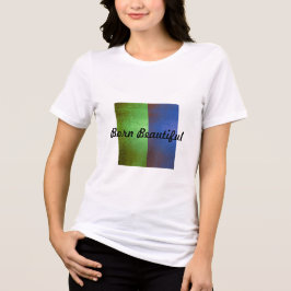 天性の美しさ ホワイトTシャツ ブルー+グリーンティー トライブレンドTシャツ