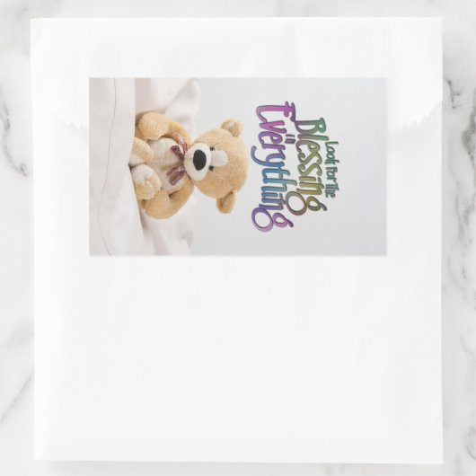 天恵のテディー・ベアMotivationalQuoteを捜して下さい 長方形シール (バッグ)