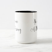 天恵、活気づけるなメッセージです ツートーンマグカップ (中央)