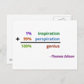 天才とは1%のインスピレーションと99%の発汗 ポストカード (正面/裏面)