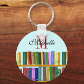 天才のための図書館。優秀な学生向けの本 キーホルダー (正面)