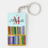 天才のための図書館。優秀な学生向けの本 キーホルダー (裏面)