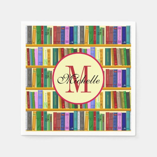 天才のための図書館。優秀な学生向けの本 スタンダードカクテルナプキン (正面)