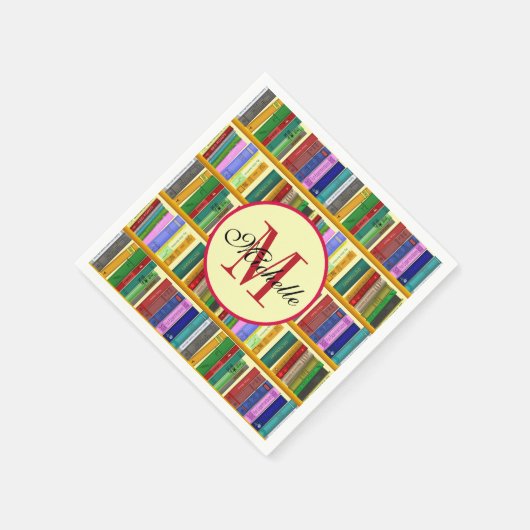 天才のための図書館。優秀な学生向けの本 スタンダードカクテルナプキン (角)