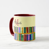 天才のための図書館。優秀な学生向けの本 マグカップ (正面左)