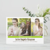 天才の証 4枚の写真を使った卒業発表 招待状 (スタンド正面)