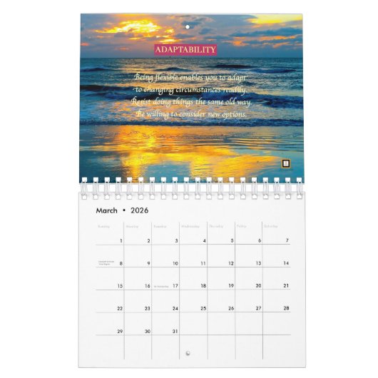 天才のINSPIRATIONAL-CHARACTERISTICS カレンダー (3月 2026)