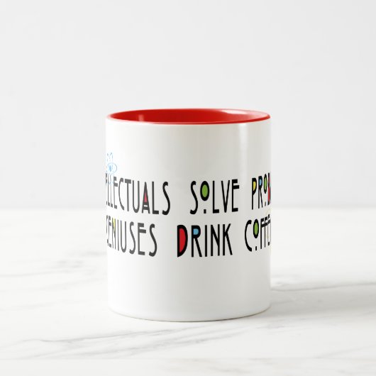 天才はコーヒーを飲む ツートーンマグカップ (中央)