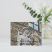 天才は永遠の忍耐である。 – ミケランジェロ引用文 ポストカード (スタンド正面)