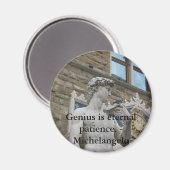 天才は永遠の忍耐である。 – ミケランジェロ引用文 マグネット (正面/裏面)