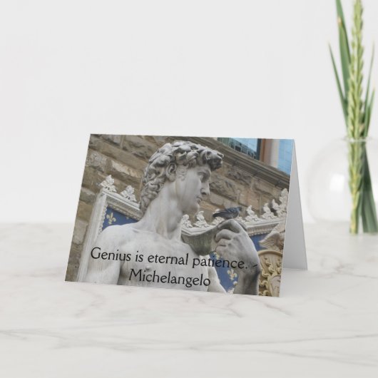 天才は永遠の忍耐です。 -ミケランジェロの引用文 カード (正面)