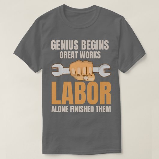 天才は素晴らし労働を終える Tシャツ (デザイン正面)