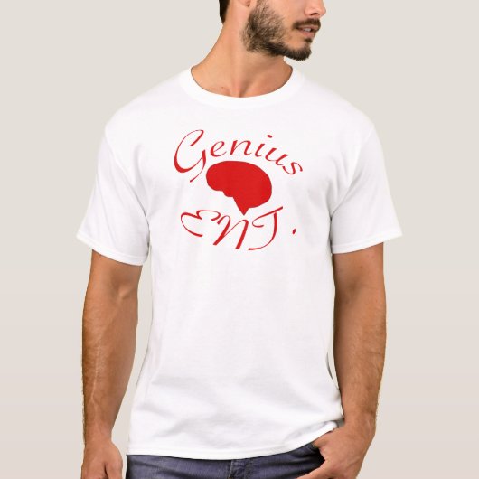 天才エンターテイメントの赤のロゴ Tシャツ (正面)