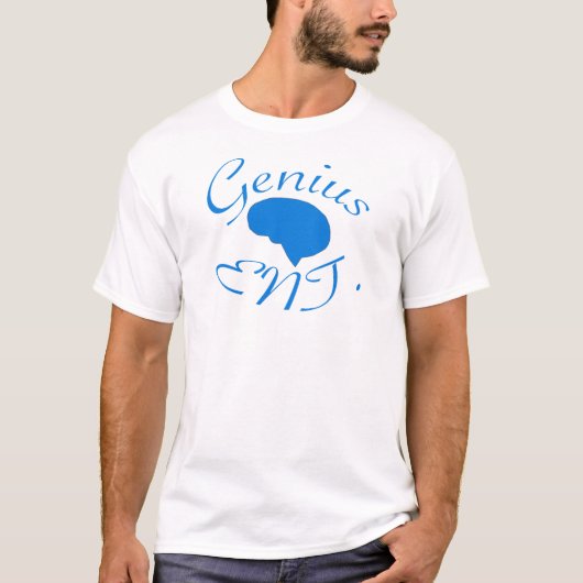 天才エンターテイメントの青のロゴ Tシャツ (正面)
