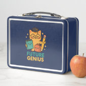 天才キュート – 学校必需品つきキュートな猫 メタルランチボックス (インサイチュ)