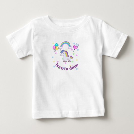  天才ユニコーン・トドラーTシャツ  ベビーTシャツ (正面)