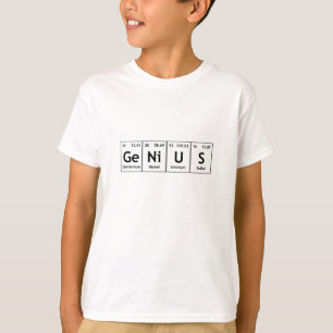 天才化学周期表の単語要素 Tシャツ