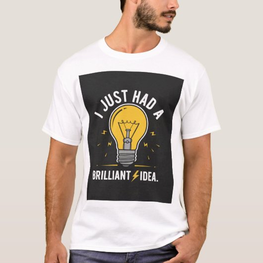天才的なアイデア 電球 電気技師 ギフト Tシャツ (正面)