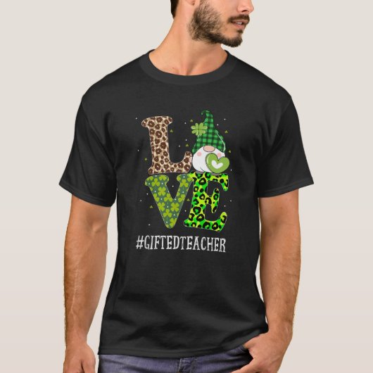 天才的先生ラブSt patricks day格言ヒョウ Tシャツ (正面)
