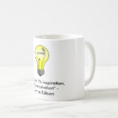 "天才1%のインスピレーション、99%の汗"の引用文です コーヒーマグカップ (正面右)