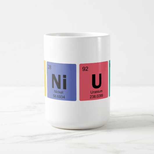 天才 | 要素の周期表の記号 コーヒーマグカップ (中央)