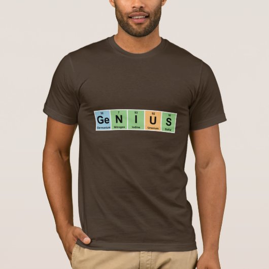 天才-要素プロダクトの周期表 Tシャツ (正面)