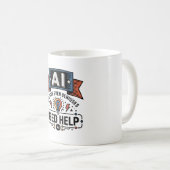 天才AIユーモア技術引用デザイン コーヒーマグカップ (正面右)