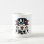 天才AIユーモア技術引用デザイン コーヒーマグカップ (中央)
