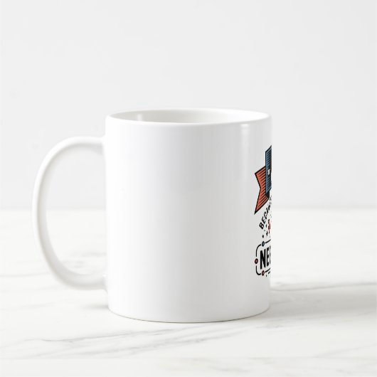 天才AIユーモア技術引用デザイン コーヒーマグカップ (左)