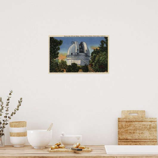 天文台と望遠鏡ドームの表示 ポスター (キッチン)