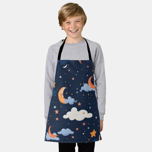 天文図様紙 エプロン (着用した状態)